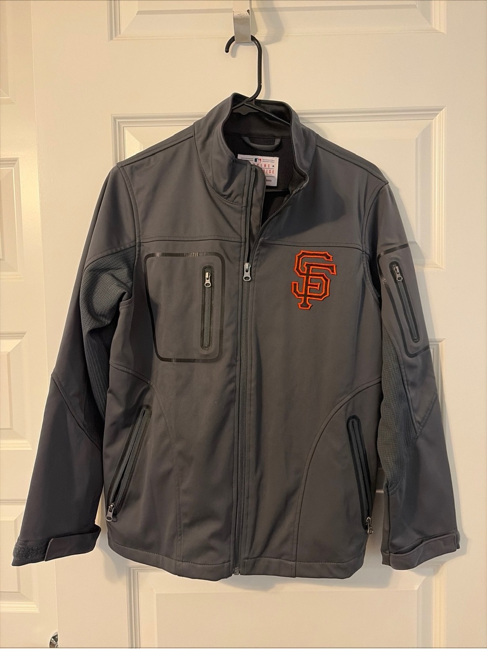 Genuine Merchandise Gray SF Logo Softshell Jacket with Orange Accent